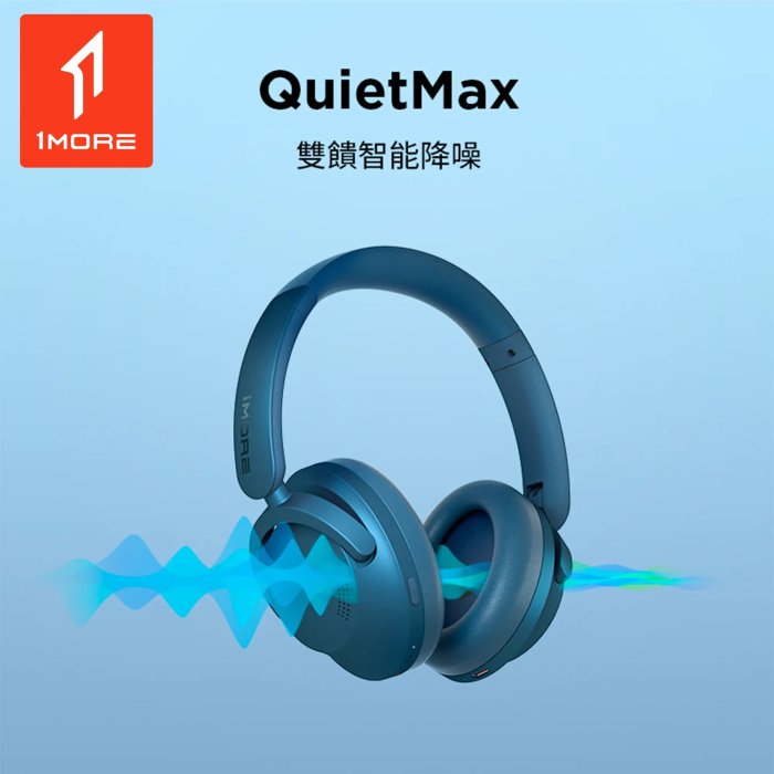 【鏂脈耳機】1MORE HC905 SonoFlow 降噪頭戴藍牙耳機 藍色 藍芽耳機 耳罩式 無線 耳麥 台灣公司貨