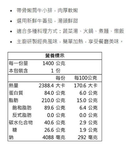 Costco好市多「線上」代購《王品嚴選 冷凍番茄慢燉牛排湯 1400公克*兩組》Frozen#141608