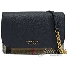 【茱麗葉精品】全新精品 BURBERRY 專櫃商品 8038625 HAMPSHIRE經典棉麻WOC斜背包.深藍 預購