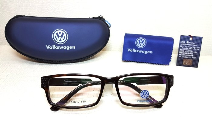 《黑伯爵眼鏡精品》Volkswagen 福斯 時尚品味 復古雷朋方框 超寬玳瑁膠框 VW金屬logo 光學鏡架