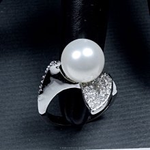 珍珠林~零碼出清 最後機會~10MM單顆硨磲貝一夜致富珍珠戒指 (內徑16.17.18MM) #2108