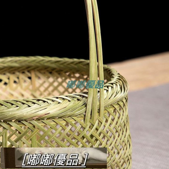 竹籃竹籃手提籃竹籃子竹簍竹筐收納筐竹制品家用竹編水果籃-嘟嘟優品