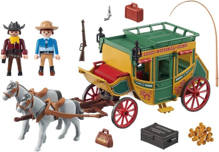 頂溪自取😊全新現貨 Playmobil 70013 摩比人 西部城市馬車 WESTERN 積木 玩具