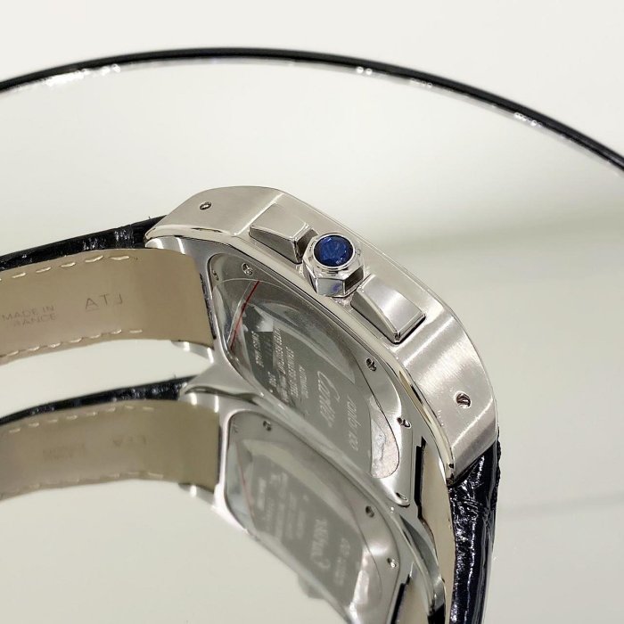 金運名錶當舖 Cartier 卡地亞 SANTOS 100 XL 2740 不鏽鋼計時 42mm 自動 精鑲鑽 單錶現貨Y10