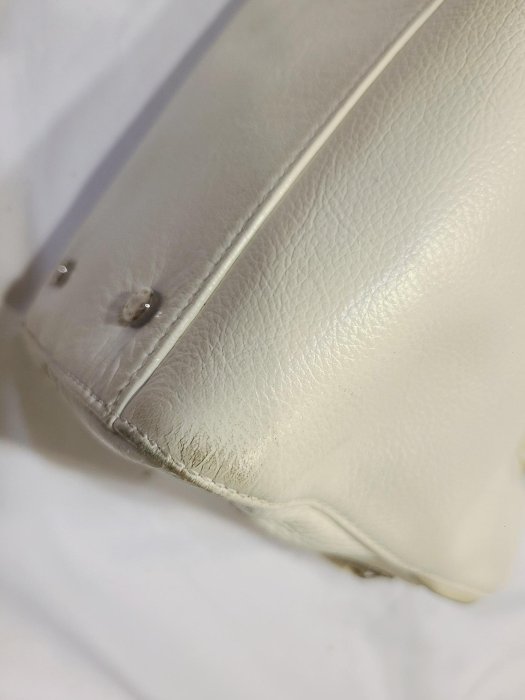 Etienne Aigner 白色真皮手提保齡球包包/側背包