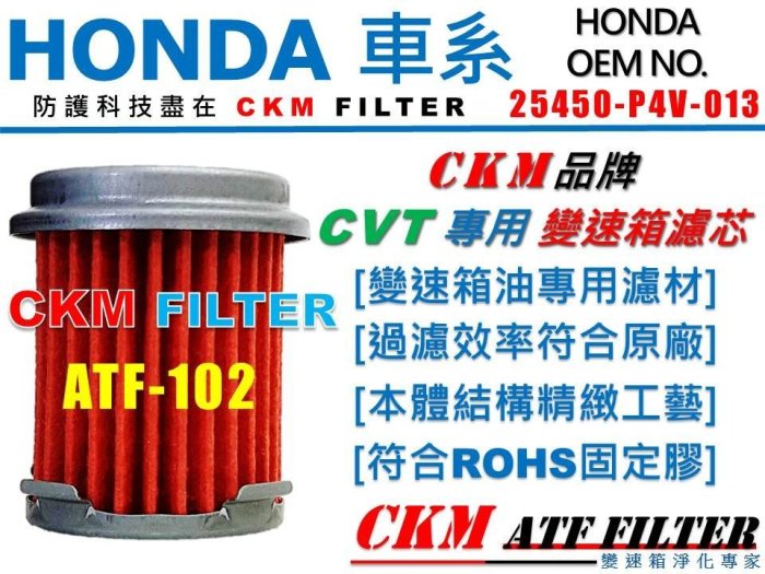 【CKM】本田 HONDA HR-V HRV 超越 原廠 CVT 變速箱濾芯 ATF濾芯 變速箱油 ATF油 HCF-2