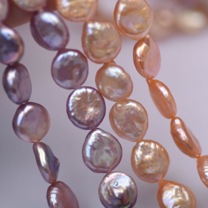 珍珠彩色巴洛克異形紐扣10-11mm淡水珍珠天然散珠diy手工材料飾品配件