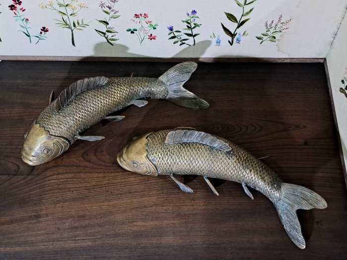 雙魚銅雕