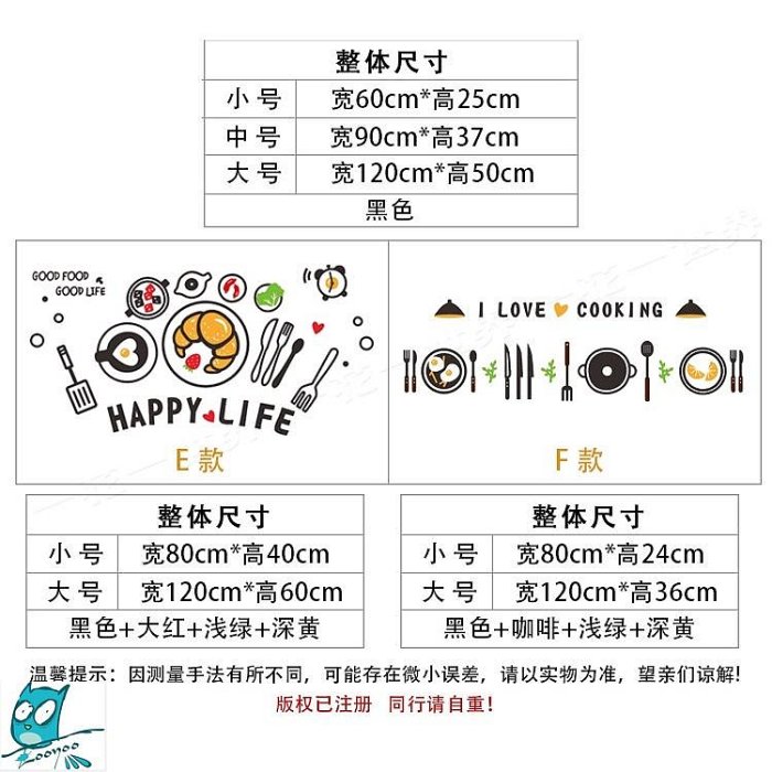 【喵小姐家居】卡通3d立體壓克力廚房壁貼 廚房餐廳背景牆壁貼畫 客廳卧室水晶壓克力牆面裝飾壁貼