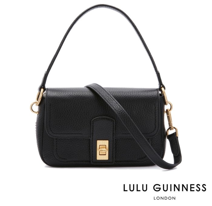 ☆現貨☆英國設計師品牌 LULU GUINNESS 全新 RILEY 手提/側背包 (黑)