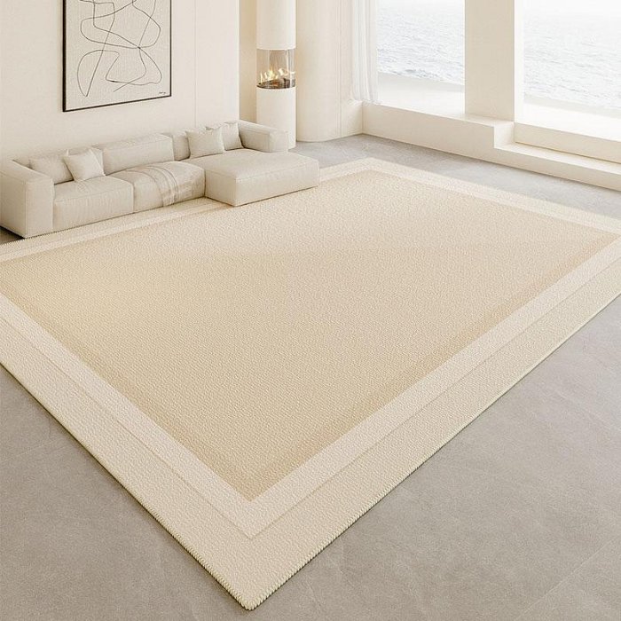 奶風新款客廳茶幾沙發地毯侘寂風家用臥室床邊毯大面積地墊