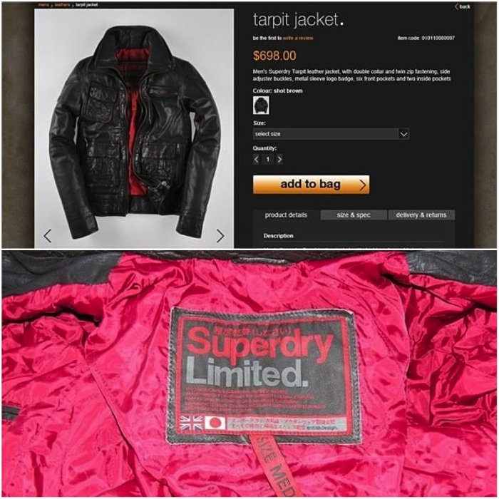 極度乾燥 superdry Tar Pit Leather Jacket BRAD 厚牛皮 真皮 皮衣 外套 騎士 硬挺 黑色 咖啡 現貨 ...