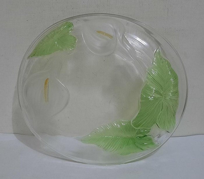 France 法國 海芋彩繪餐盤/水晶玻璃盤/裝飾盤