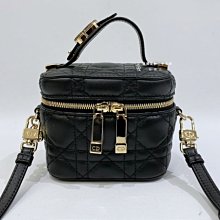 遠麗精品(板橋店)S3063 DIOR 黑色羊皮微型 LADY DIOR 化妝袋包