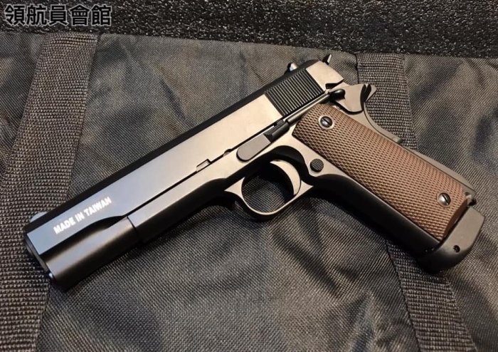 【領航員會館】KJ 軍版 M1911 .45手槍 黑色 全金屬CO2槍 滑套可動 無彈後定 有後座力 柯特1911