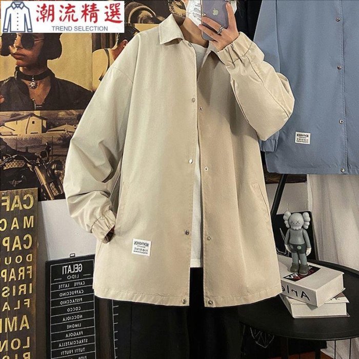 kangol 風衣外套 春秋外套男寬鬆潮牌潮流美式高街棒球服港風休閒飛行員夾克上衣服~~潮流精選