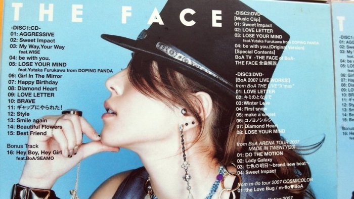 ◎2008-CD+2DVD-BoA 寶兒-千顏兒語-THE FACE專輯-甜蜜衝擊.be with you等16首好歌-