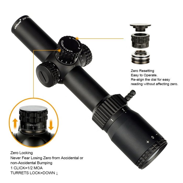 【磐石】ohhunt oh-LR FFP1-6*24IR狩獵瞄準鏡戰術光學照明瞄準鏡長槍狙擊鏡-OHH005