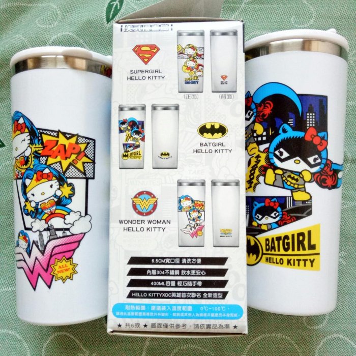 全新 正版 Sanrio×DC Hello Kitty×英雄系列聯名 美式漫畫篇Bat Girl #304不鏽鋼隨行杯 400ml