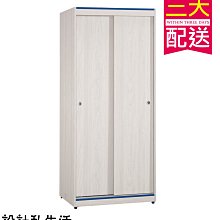 【設計私生活】哈利斯2.7尺推門衣櫃、衣櫥(免運費)D系列200B
