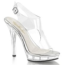 Shoes InStyle《五吋》美國品牌 FABULICIOUS 原廠正品透明高跟涼鞋 有大尺碼『銀白色』