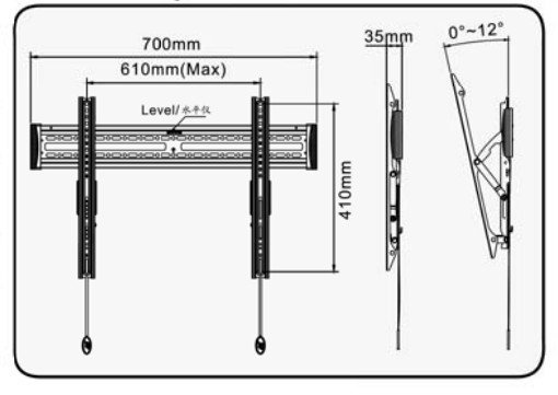 板橋志辰~可調型 NB C3-T C3T可調角度 40~60吋 壁掛架 適用60x40cm孔距 鴻海50吋 鴻海60吋