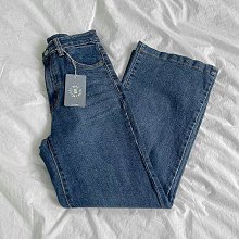 ☆Milan Shop☆網路最低價 正韓Korea獨家款 時尚黃車線挺版深藍微靴型褲 S-L$1100(免運)