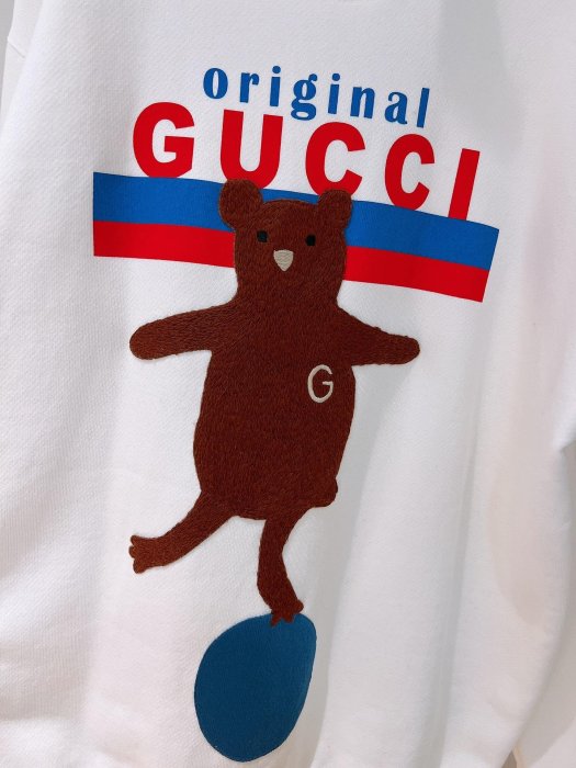 Gucci刺繡馬戲小熊logo印花衛衣 古馳古奇限量小熊套頭