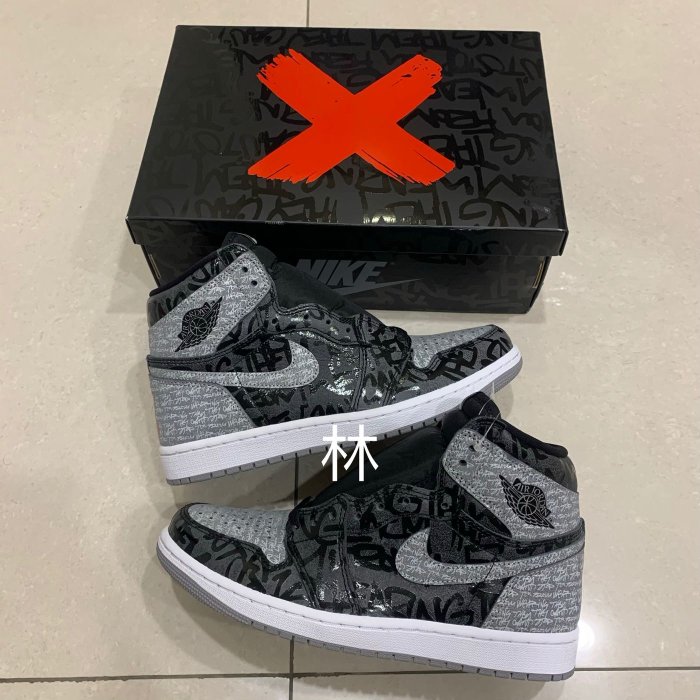 全新現貨 Air Jordan1 Retro High OG Rebellionaire 灰黑 影子 滿版字體 禁穿 555088-036