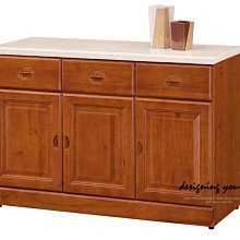 【設計私生活】柏尼樟木色4尺石面餐櫃、碗盤櫃下座(免運費)B系列230A