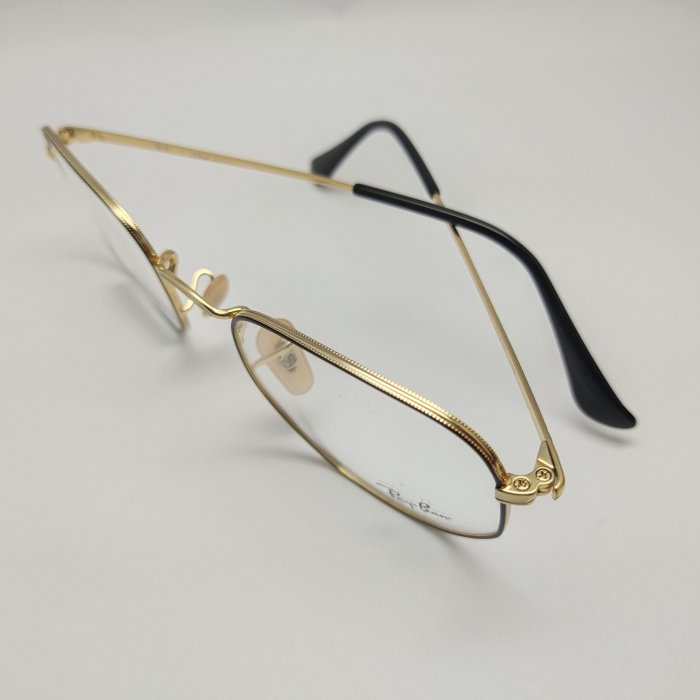 [恆源眼鏡] 雷朋光學RayBan RB6448.2991多邊形黑框金邊質感金屬框 義大利原廠公司貨