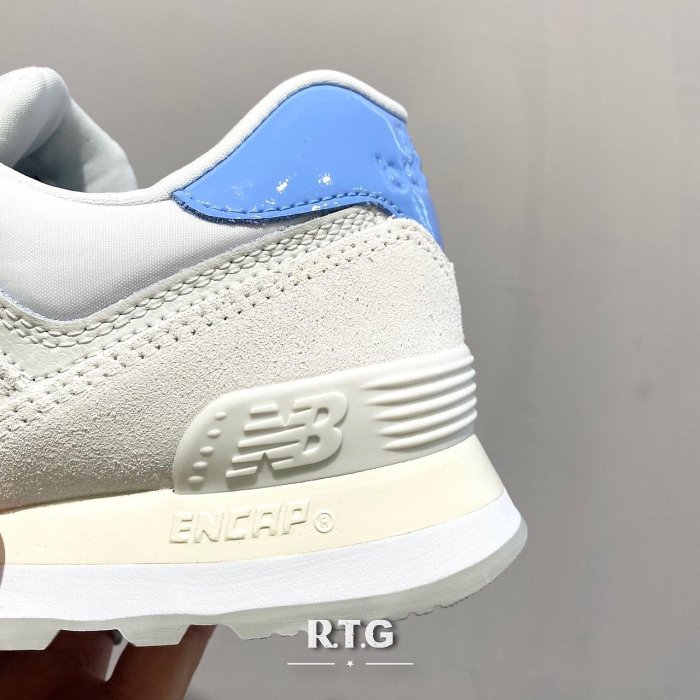 【RTG】NEW BALANCE 574 WL574BC 米色 水藍屁股 復古 麂皮 拼接 IU 女鞋