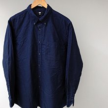 CA 日本品牌 UNIQLO 深藍 純棉 長袖牛津襯衫 XL號 一元起標無底價P720