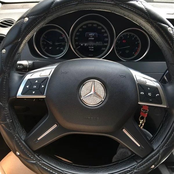 JERL車體精品 水鑽系 Benz 賓士 方向盤廠徽水鑽貼片 水鑽標誌貼片 車標裝飾貼 內裝改裝 w212 w204