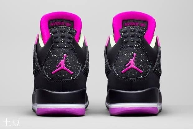 （土豆）NIKE AIR JORDAN 4 Retro 30TH 30周年 黑紫 蘋果綠 潑墨 705344-027