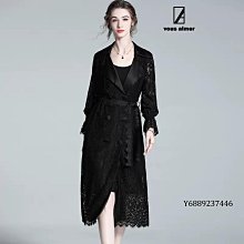 DZ 40320 風衣 貴夫人高級感蕾絲西裝外套大牌高端氣質大衣 (不含內搭)