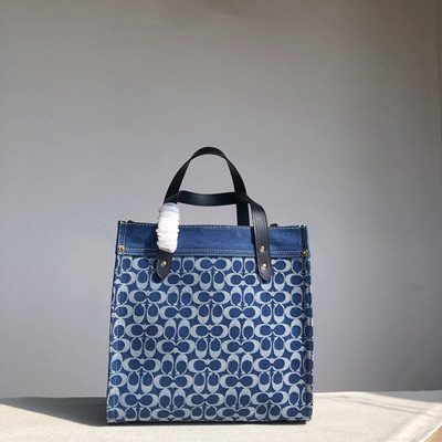 COACH CA108 新款經典花紋女士大號 Denim 系列購物袋 手提包 女包