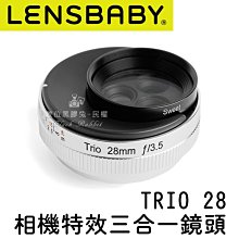 數位黑膠兔【 Lensbaby TRIO 28 三鏡頭 SONY E 】 E-mount E卡口 漩渦 柔和 特效鏡頭