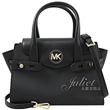 【茱麗葉精品】全新商品 MICHAEL KORS 專櫃商品 CARMEN 金屬MK LOGO防刮款手提兩用包.黑 現貨