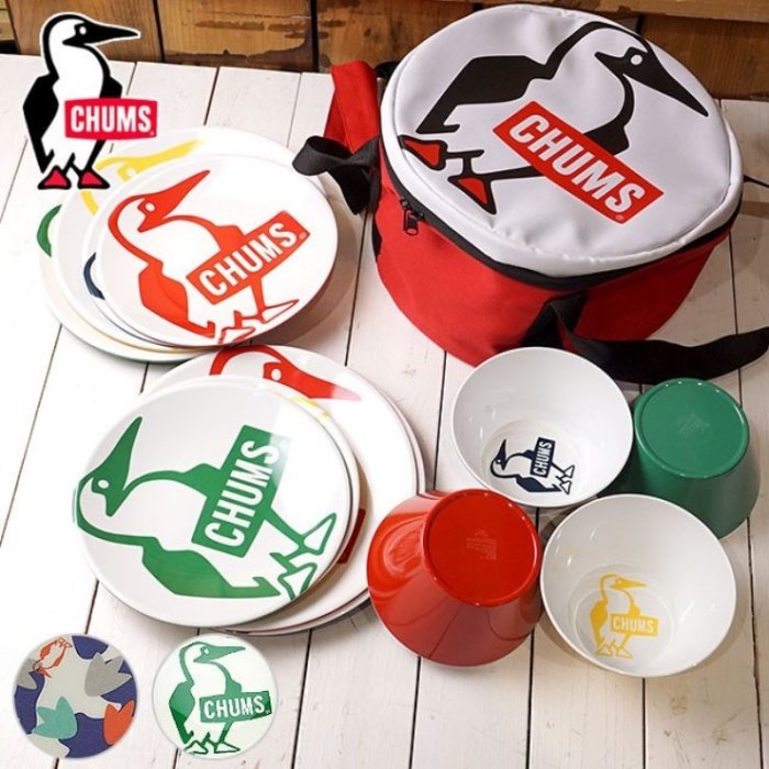 CodE= CHUMS MELAMINE DISH SET 露營餐具組(彩虹迷彩)CH62-1237 仿瓷碗