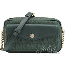 【茱麗葉精品】全新精品 MICHAEL KORS JET SET TRAVEL MK LOGO 印花相機包.深綠 現貨