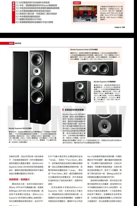 *彰化-世華音響視聽館* 德國Magnat Monitor Supreme center 252 中置喇叭