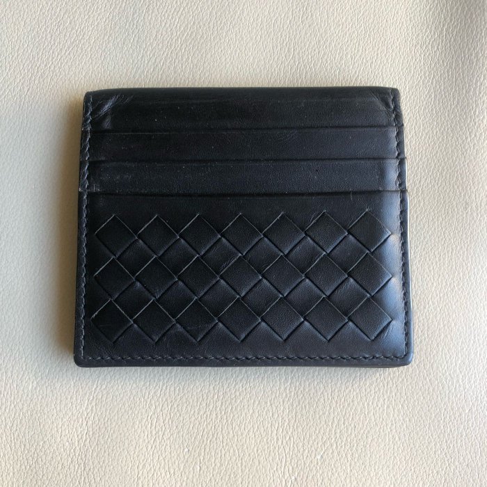 [熊熊之家3]保證正品 Bottega Veneta BV 黑色 小皮夾 鈔票夾 信用卡夾