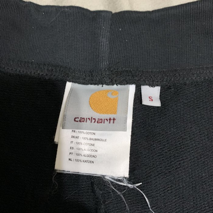 [S號] CARHARTT WIP 黑 藍 字體 LOGO 短褲 棉褲 運動褲 二手 SUPREME PALACE