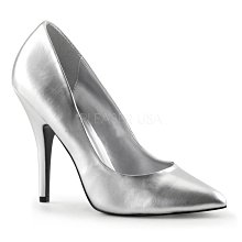 Shoes InStyle《五吋》美國品牌 PLEASER 原廠正品基本款尖頭高跟包鞋 有大尺碼 特價『銀色』