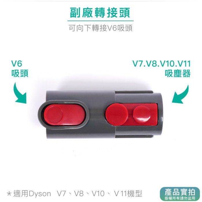 現貨｜Dyson副廠吸塵器轉接頭V7 V8 V10 V11轉V6吸頭｜戴森新舊頭轉換/吸塵器配件【1home】