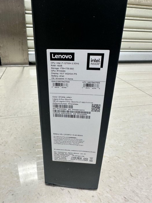 【LENOVO Legion 5 Pro 16 16G I7 12700H 1TB SSD+1TB 二手機 中古機】16吋 WQXGA 獨顯 RTX3060