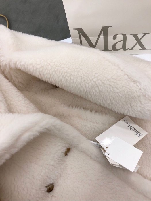 【BLACK A】義大利精品Max Mara 新款camelwool Teddy Bear Coat 白色泰迪熊駝絨長版大衣 夏季特價 秋冬漲價