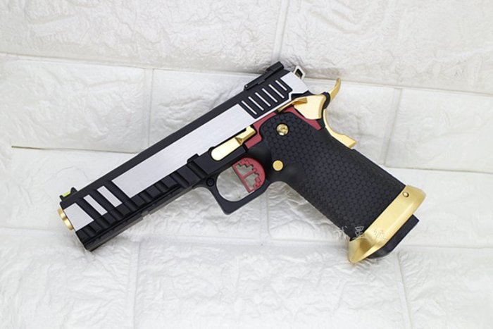 台南 武星級 AW CUSTOM HI-CAPA 5.1 瓦斯槍 黑銀金 ( BB槍BB彈瓦斯槍短槍模型槍氣動槍空氣槍