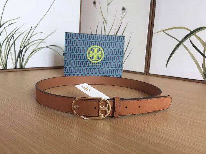 ╭☆包媽子店☆TORY BURCH LOGO BUCKLE BELT 黑色&棕色牛皮腰帶/皮帶